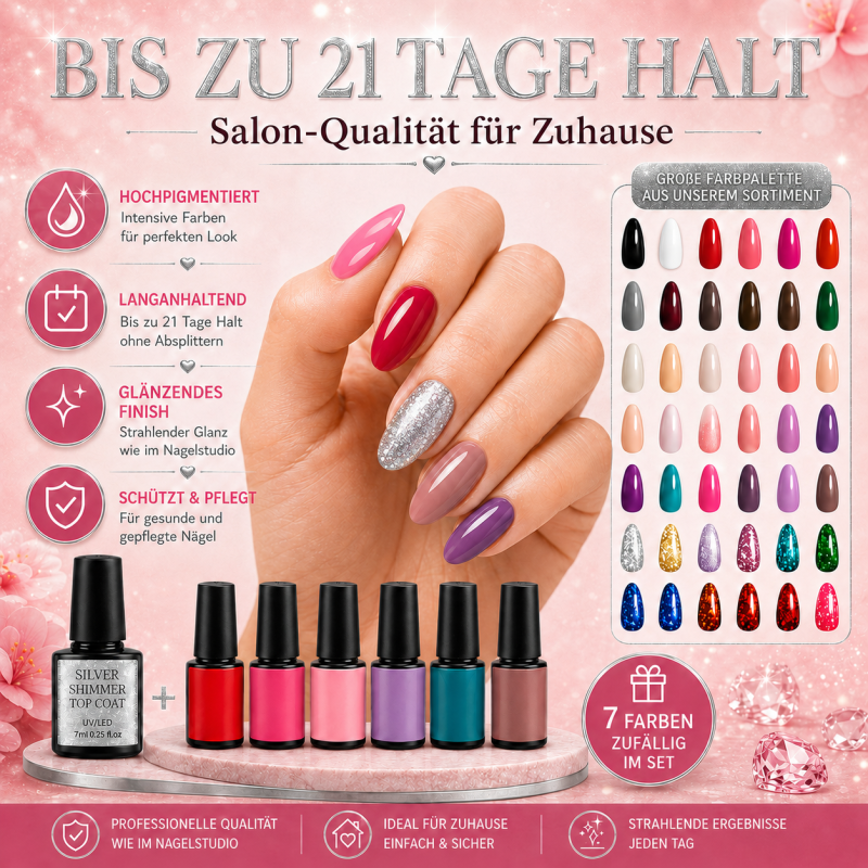 Silver UV Nail Polish Set - 20 tlg. UV Nagellack Set